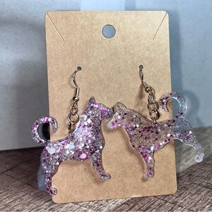 Glitter Dog Earrings